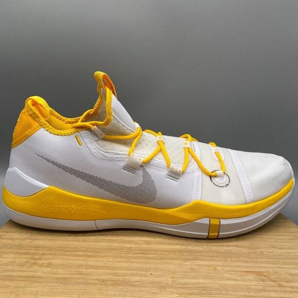 Nike Kobe AD Exodus Shoes Yellow White Basketball Sneakers AT3874-106 Mens 17.5 - Picture 2 of 12